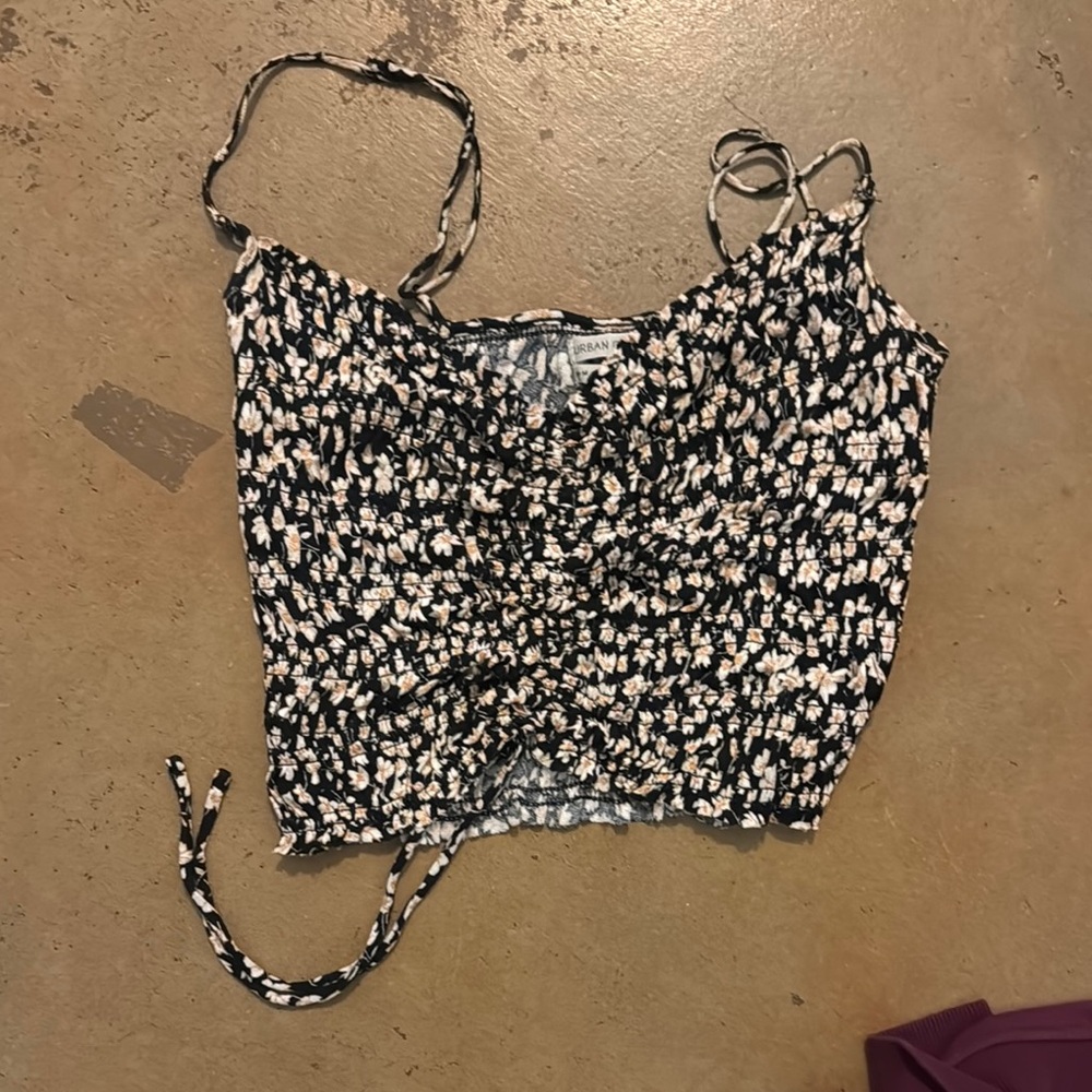 Floral Black and White Women's Top